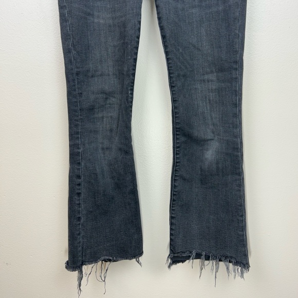 Madewell Women’s Denim Jeans Cali Demi Boot Distressed Hem Button Fly Charcoal - Picture 6 of 12